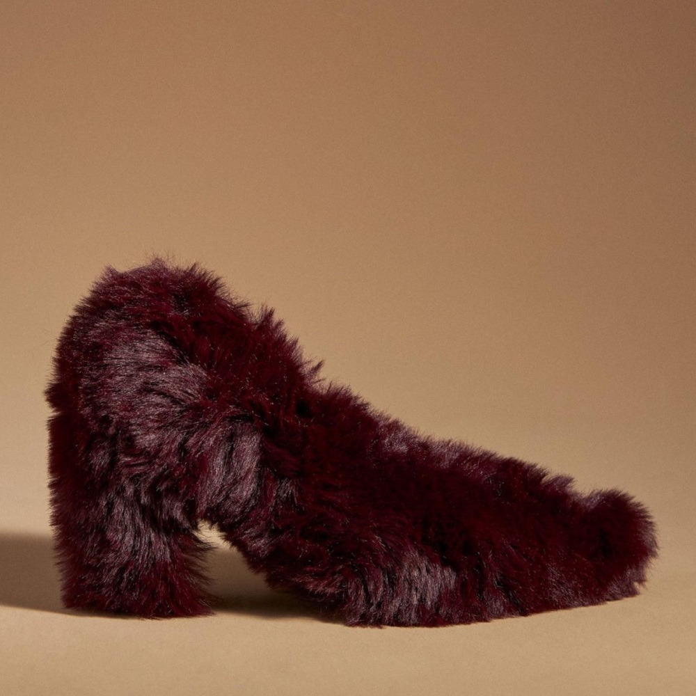 Jeffrey Campbell Fluff Heel Pump Size 8 Burgundy